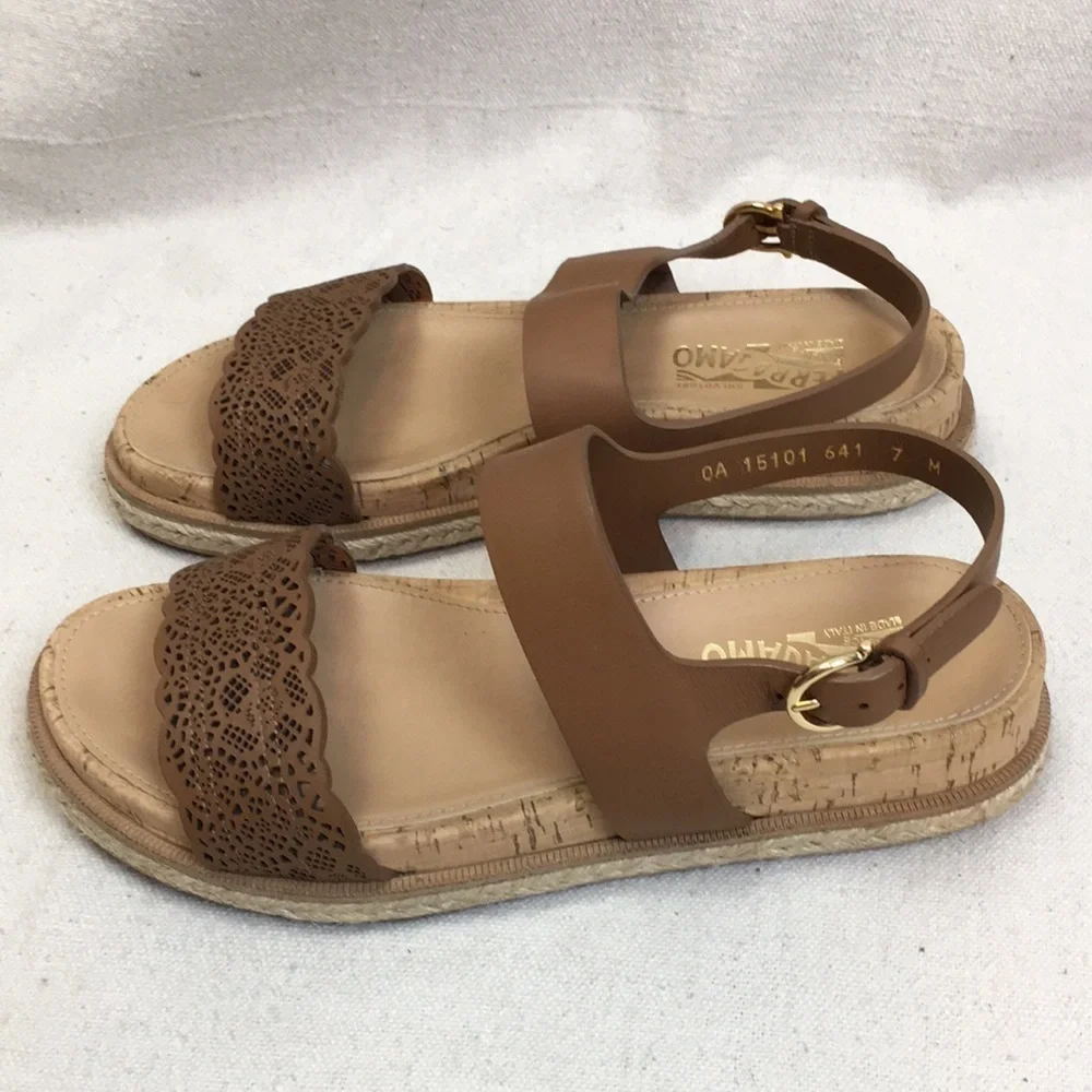 Salvatore Ferragamo Gianette laser cut sandal